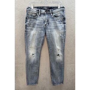 Silver Jeans Mens 31x30 Blue Konrad Slim Fit Stretch Distressed Rockabilly Biker